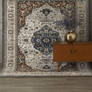 Karastan Zephyr Chronos Rust Area Rug Room Scene 2 