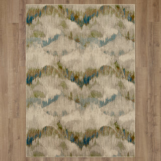 Karastan Meraki Cirillo Oyster Area Rug on Wood 