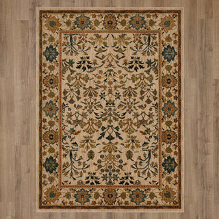 Karastan Spice Market Clarevale Vanilla Area Rug on Wood 