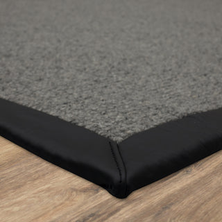 Karastan Modern Classics Collanmore Moonstone Area Rug Leather Chatham Black Angle Corner