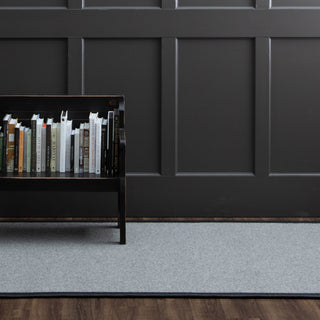 Karastan Modern Classics Collanmore Moonstone Area Rug Leather Chatham Black Room Scene