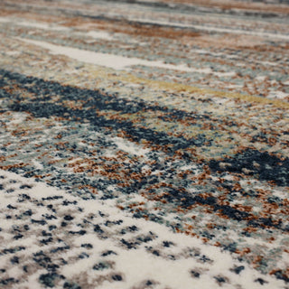 Karastan Epiphany Colorful Waves Robin's Egg Blue Area Rug Close Up 