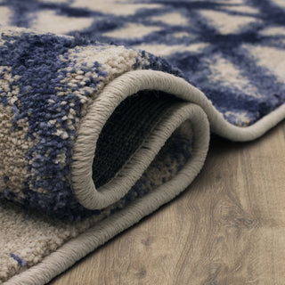 Karastan Enigma Contact Indigo Area Rug Rolled 