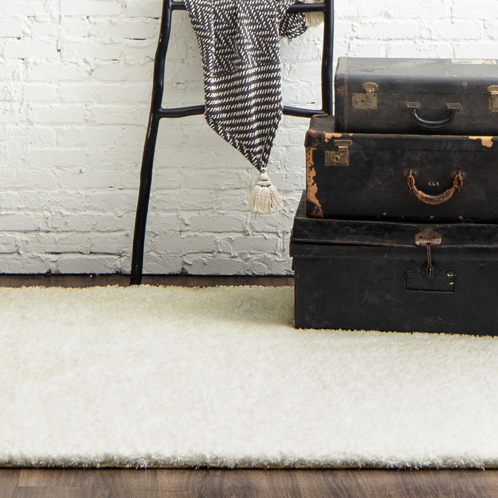 Karastan Couture Shag White Alyssum Area Rug Featured