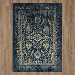 Karastan Estate Cumbria Indigo Area Rug on Wood