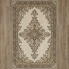 Karastan Relic Czar Beige Area Rug on Wood 