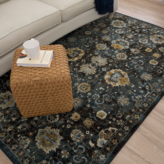 Karastan Touchstone Deveron Blue Teal Area Rug Featured