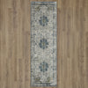 Karastan Tryst Dorset Blue Area Rug Runner on Wood 