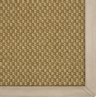 Karastan Modern Classics Double Weave Jute Tiger's Eye Area Rug Swatch Image -  Leather Border - Chatham Mushroom Feature