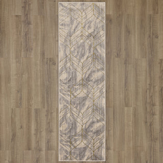 Karastan Axiom Ebb Dove Area Rug Runner on Wood 