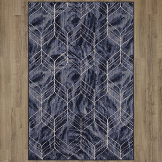 Karastan Axiom Ebb Indigo Area Rug on Wood 