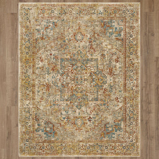 Karastan Marash Ezine Cream Area Rug on Wood 