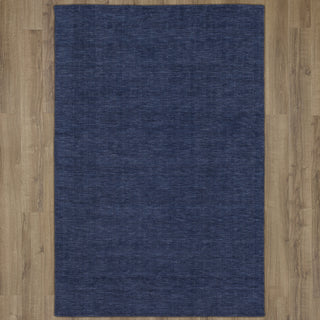 Karastan Gemini Navy Area Rug on Wood 