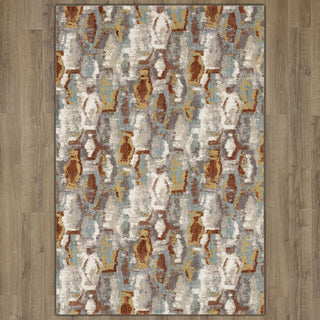 Karastan Soiree Gimlet Robin's Egg Area Rug on Wood 