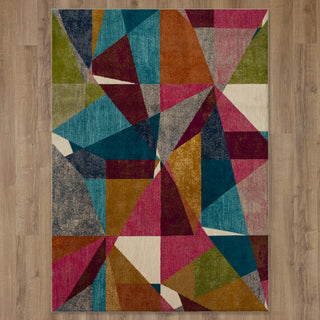 Karastan Meraki Gowri Gray Area Rug on Wood 