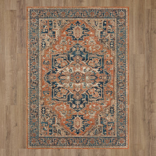 Karastan Estate Grasmere Coral Area Rug on Wood