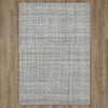 Karastan Haberdasher Silver Area Rug on Wood 