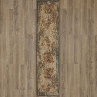 Karastan Antiquity Hamedan Distressed Area Rug Runner on Wood 