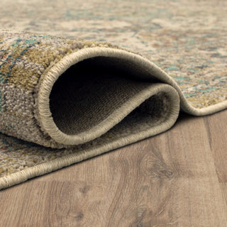 Karastan Estate Hartwell Beige Area Rug Curled