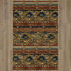 Karastan Spice Market Infused Aquamarine Area Rug on Wood 