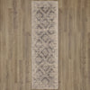 Karastan Axiom Inkle Dove Area Rug Runner on Wood 
