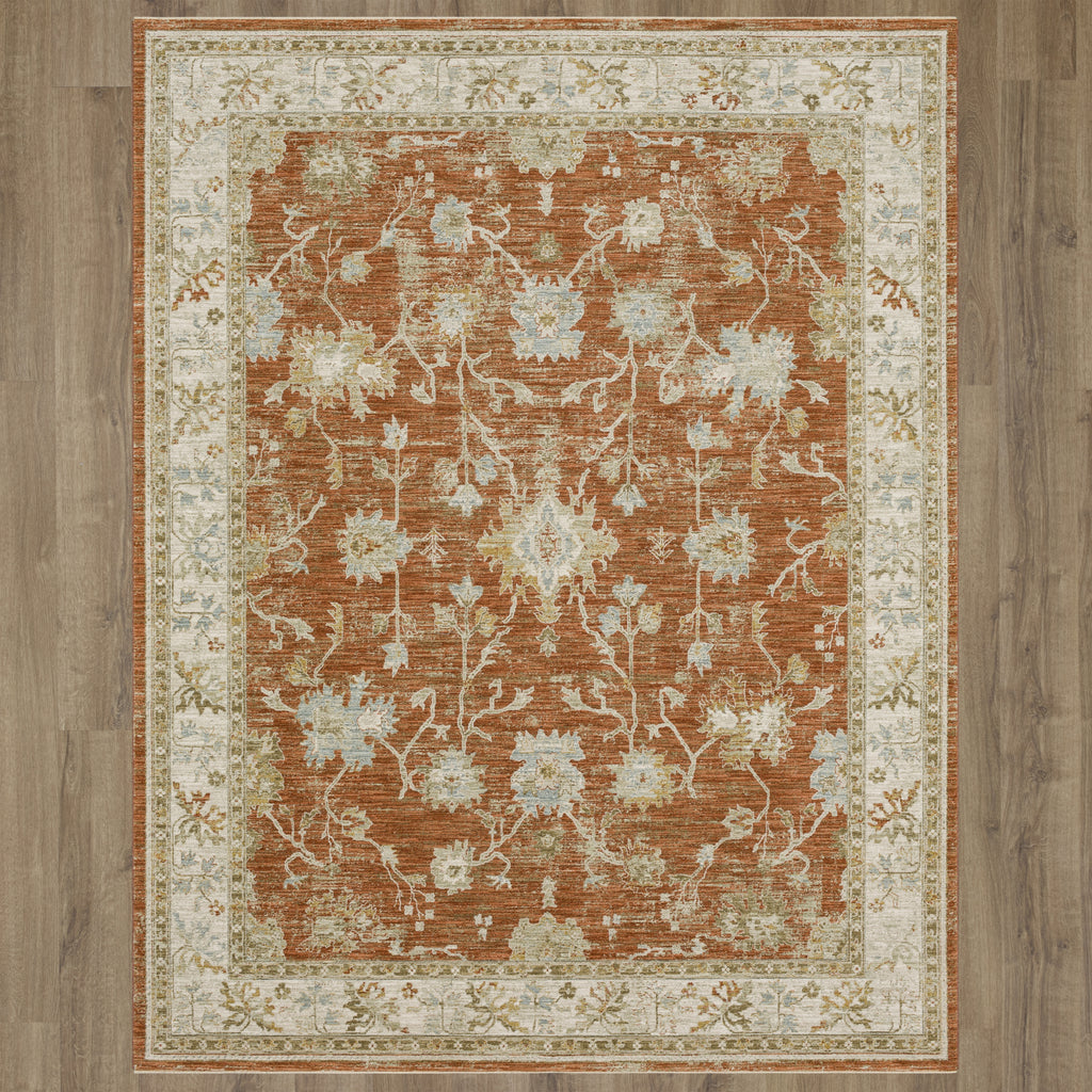 Karastan Adalia Iznik Rust Area Rug On Wood