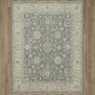 Karastan Adalia Kahta Dark Gray Area Rug on Wood 