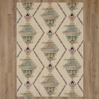 Karastan Meraki Karl Oyster Area Rug on Wood 