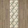 Karastan Touchstone Kelso Jadeite Area Rug Runner on Wood