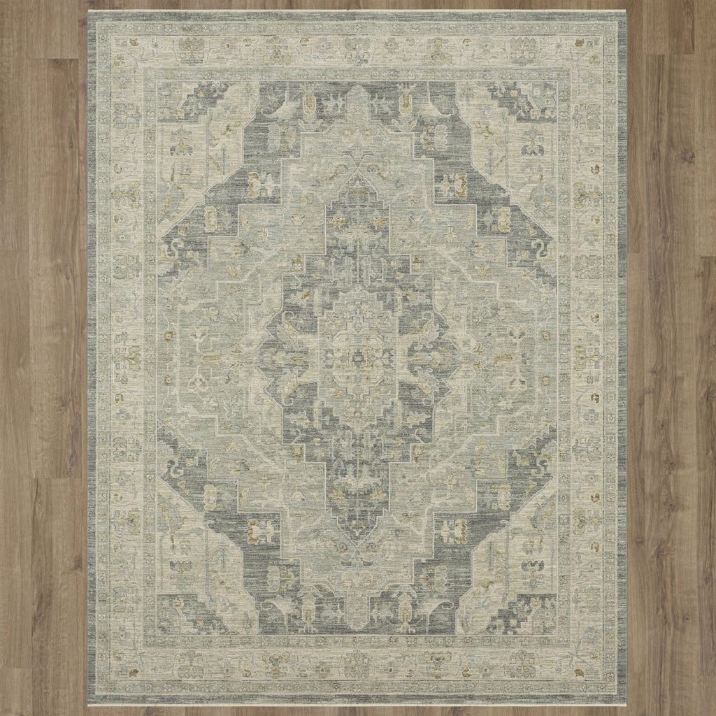 Karastan Adalia Kumra Dark Gray Area Rug On Wood 