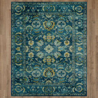 Karastan Kaleidoscope Legolas Blue Area Rug on Wood