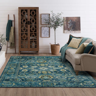 Karastan Kaleidoscope Legolas Blue Area Rug Room Scene Featured