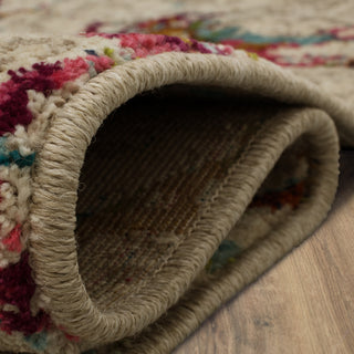 Karastan Meraki Libre Oyster Area Rug Curled