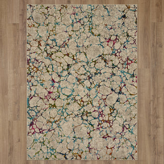 Karastan Meraki Libre Oyster Area Rug on Wood 