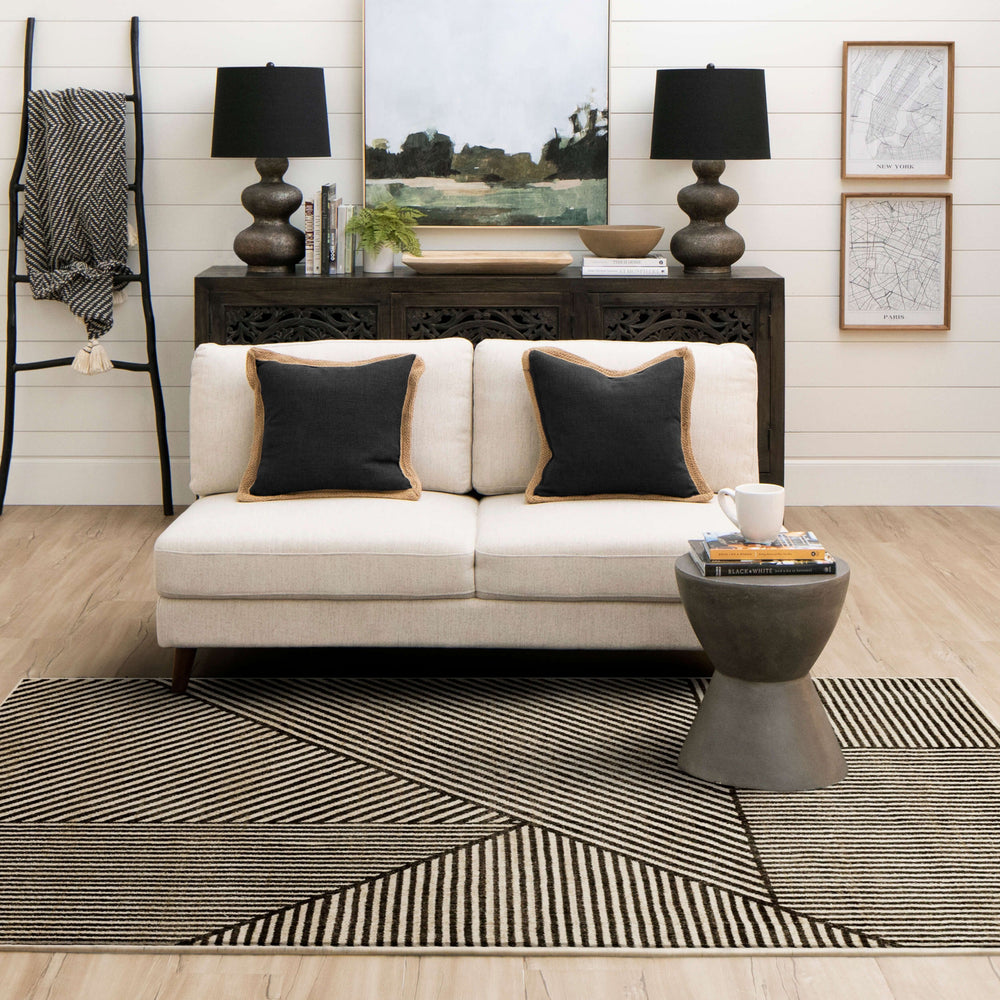 Karastan by (Series 3) Linea Onyx Area Rug Bobby Berk Main Image Featured