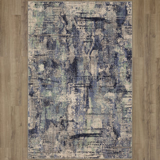 Karastan Axiom Lyric Indigo Area Rug on Wood 