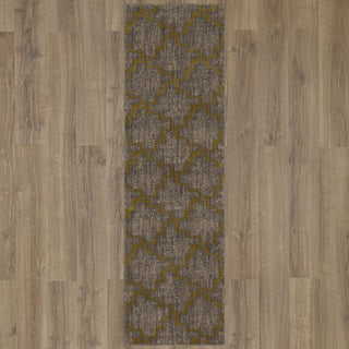 Karastan Cosmopolitan Marais Smokey Grey Area Rug Runner on Wood 