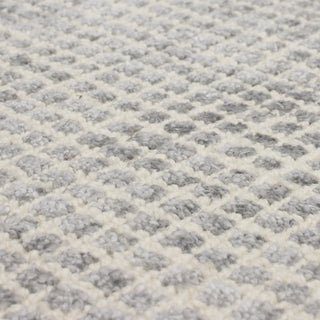 Karastan Labyrinth Matrix Steel Grey Area Rug Close Up 