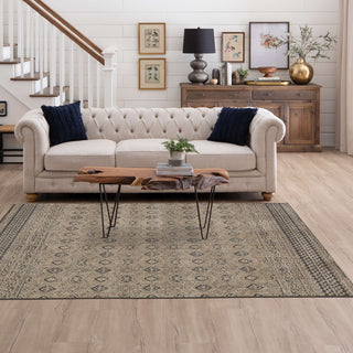 Karastan Bobby Berk (Series 1) Minuet Frost Grey Area Rug Lifestyle Image Feature