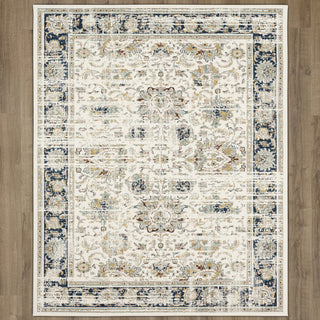 Karastan Zephyr Mistral Alabaster Area Rug on Wood 