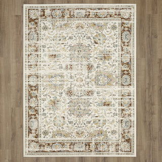 Karastan Zephyr Mistral Rust Area Rug on Wood 