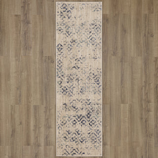 Karastan Axiom Mote Indigo Area Rug on Wood 