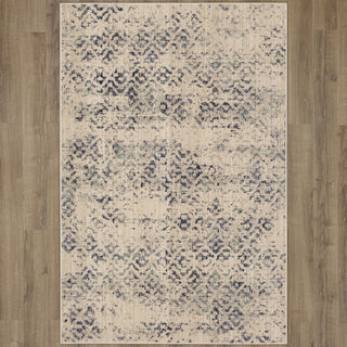 Karastan Axiom Mote Indigo Area Rug on Wood 