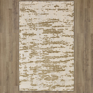 Karastan Tryst Mykonos Cream Area Rug on Wood 