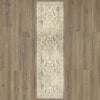 Karastan Euphoria New Ross Ash Grey Area Rug Runner on Wood 