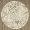 Karastan Euphoria New Ross Ash Grey Area Rug Round on Wood 
