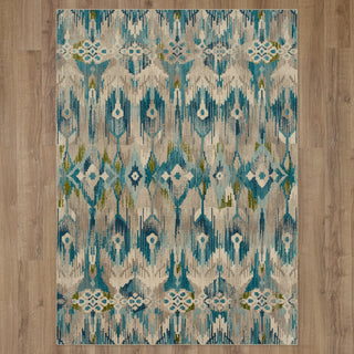 Karastan Meraki Nikola Oyster Area Rug on Wood 