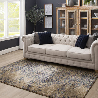 Karastan Cosmopolitan Nirvana Indigo Area Rug by Virginia Langley Room Scene Featured