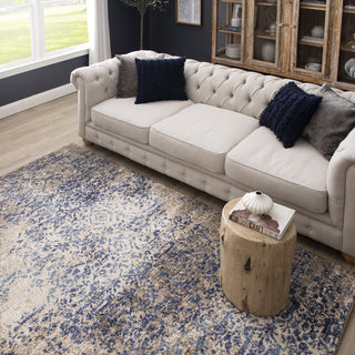 Karastan Cosmopolitan Nirvana Indigo Area Rug by Virginia Langley Room Scene 2 