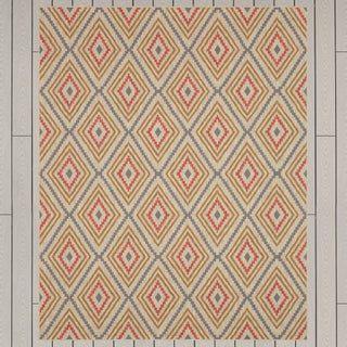 Karastan Drew and Jonathan Outdoor Oldenburg Smoke Area Rug on Wood